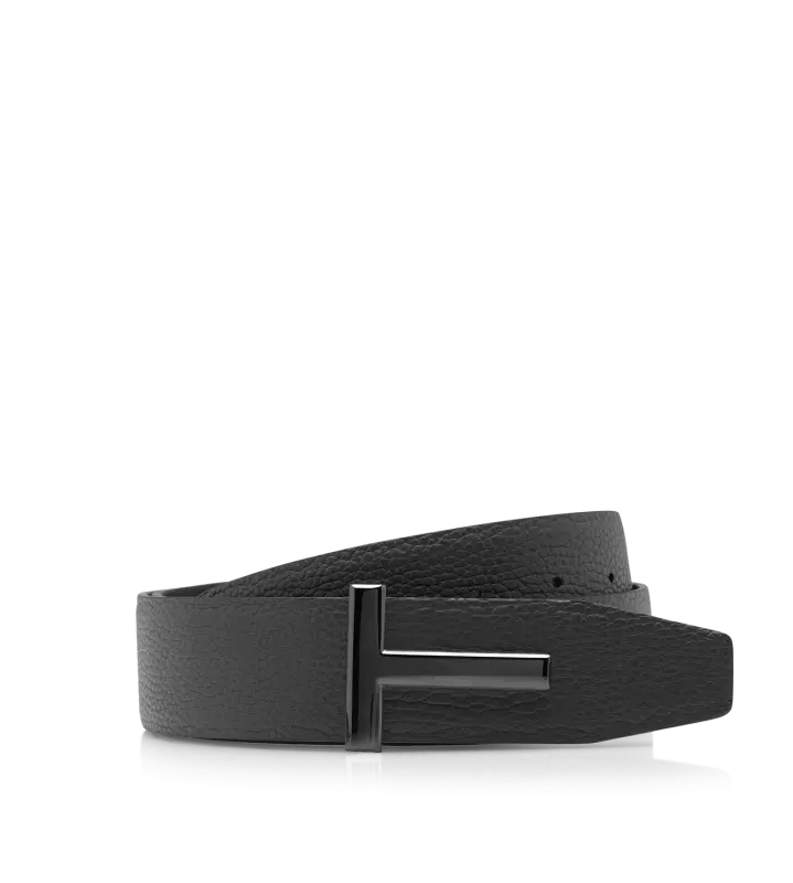 GRAIN LEATHER T ICON BELT BLACK online
