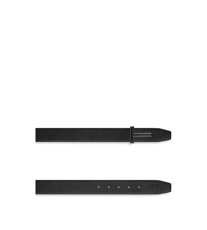 GRAIN LEATHER T ICON BELT BLACK online