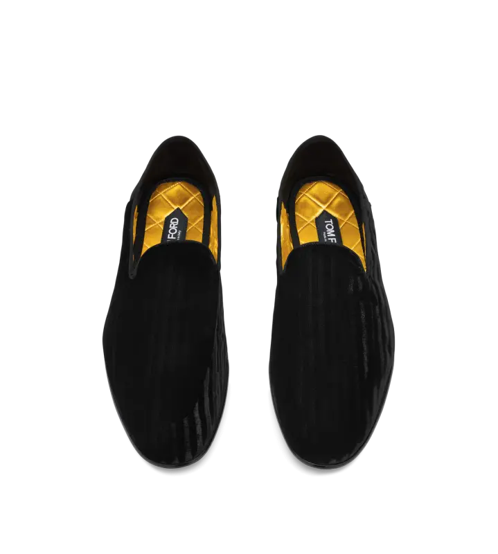 STRIPED VELVET STEVEN SLIPPER BLACK online