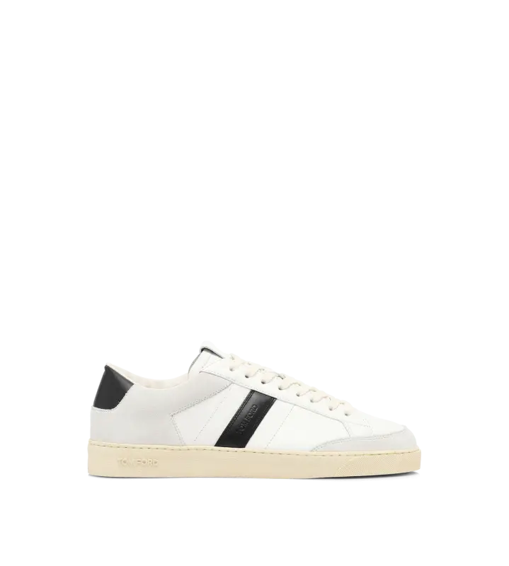 GRAIN LEATHER AND SUEDE BLAKE SNEAKER WHITE + CREAM online