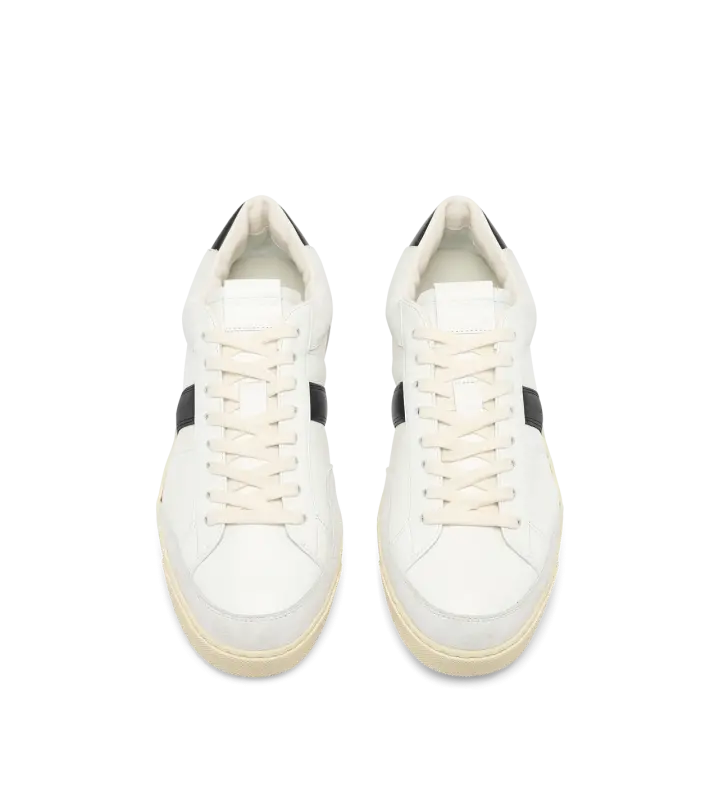 GRAIN LEATHER AND SUEDE BLAKE SNEAKER WHITE + CREAM online