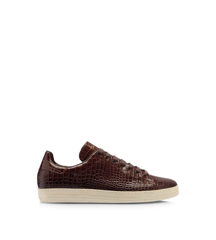 PRINTED CROC WARWICK SNEAKER DARK MAHOGANY + CREAM online