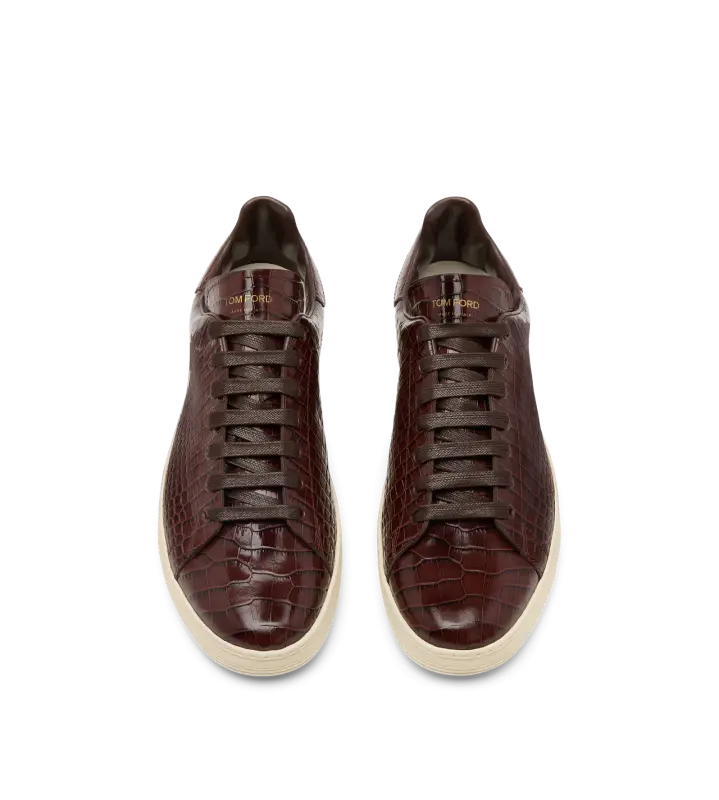 PRINTED CROC WARWICK SNEAKER DARK MAHOGANY + CREAM online