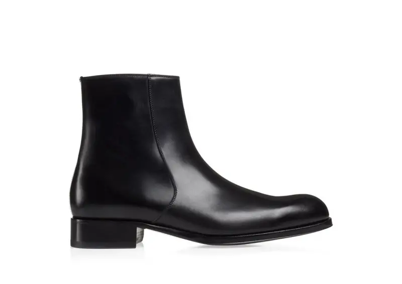 BURNISHED LEATHER EDGAR ZIP BOOT BLACK online