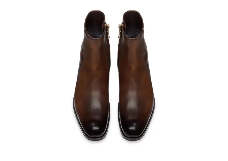 BURNISHED LEATHER EDGAR ZIP BOOT BRONZE online