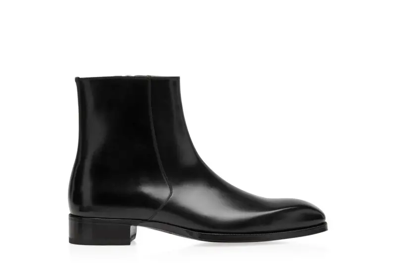 BURNISHED LEATHER ELKAN ZIP BOOT BLACK online