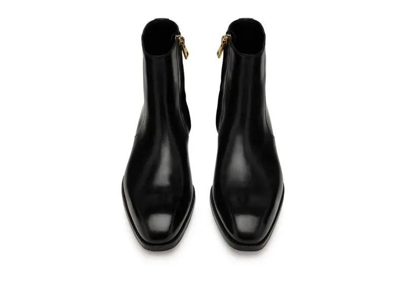 BURNISHED LEATHER ELKAN ZIP BOOT BLACK online