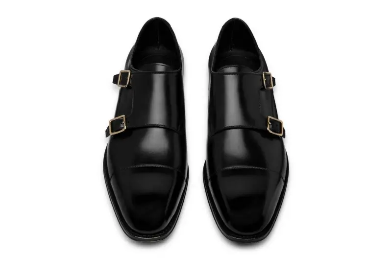 LEATHER CLAYDON MONK STRAP BLACK online