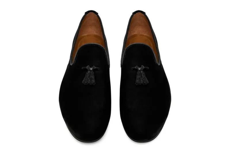 VELVET NICOLAS TASSEL SLIPPER BLACK online