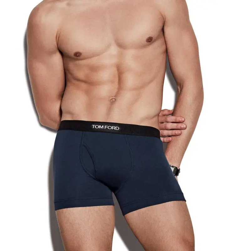 COTTON BOXER BRIEFS NAVY online