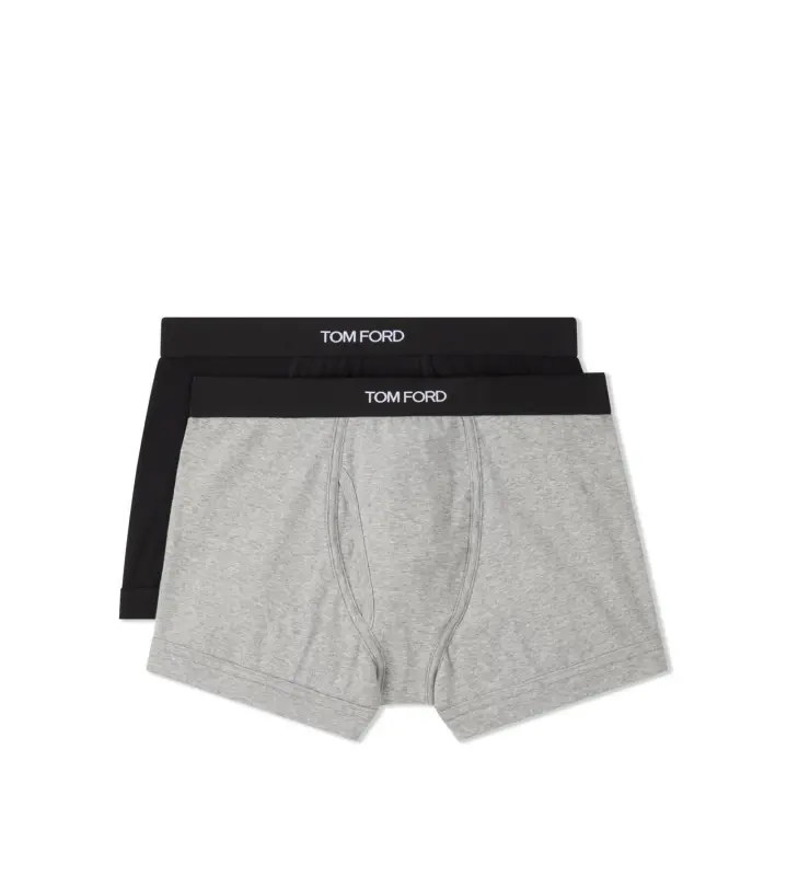 COTTON BOXER BRIEFS TWO PACK BLACK/GREY online