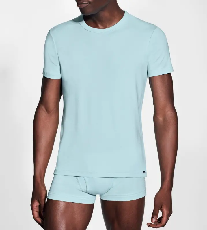 COTTON CREWNECK T-SHIRT ARCTIC BLUE online