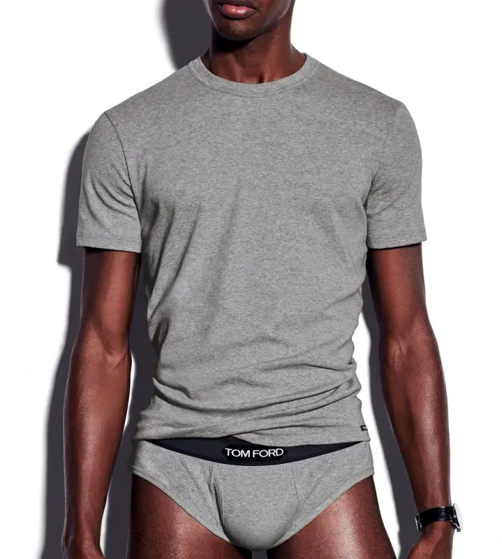 COTTON CREWNECK T-SHIRT GREY online