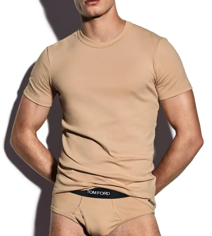 COTTON CREWNECK T-SHIRT NUDE 1 online