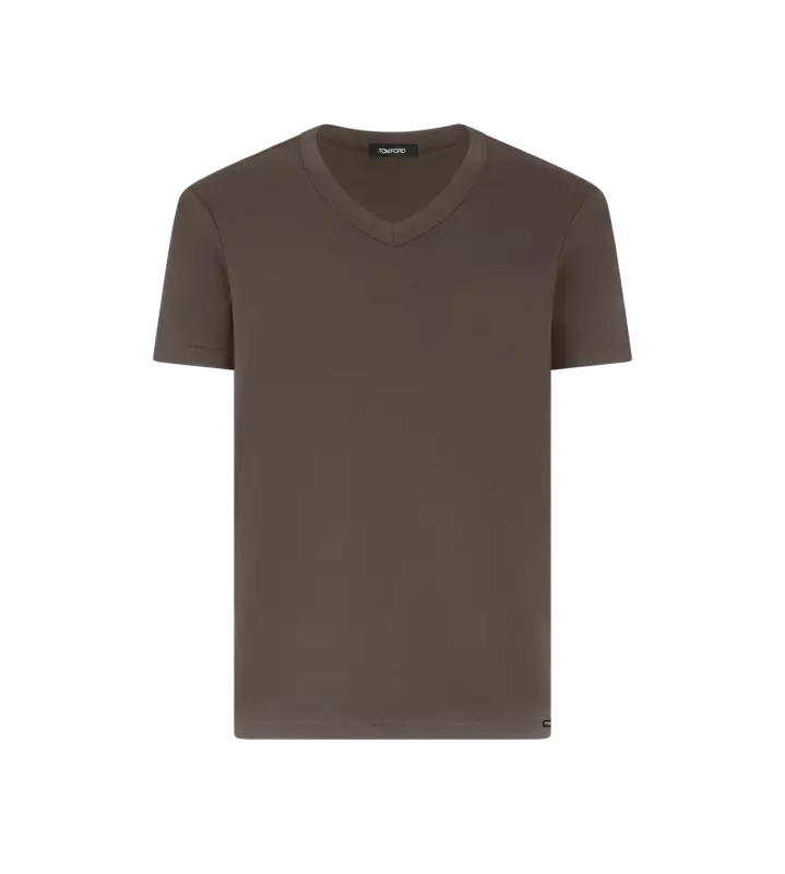 COTTON V-NECK T-SHIRT MILITARY GREEN online