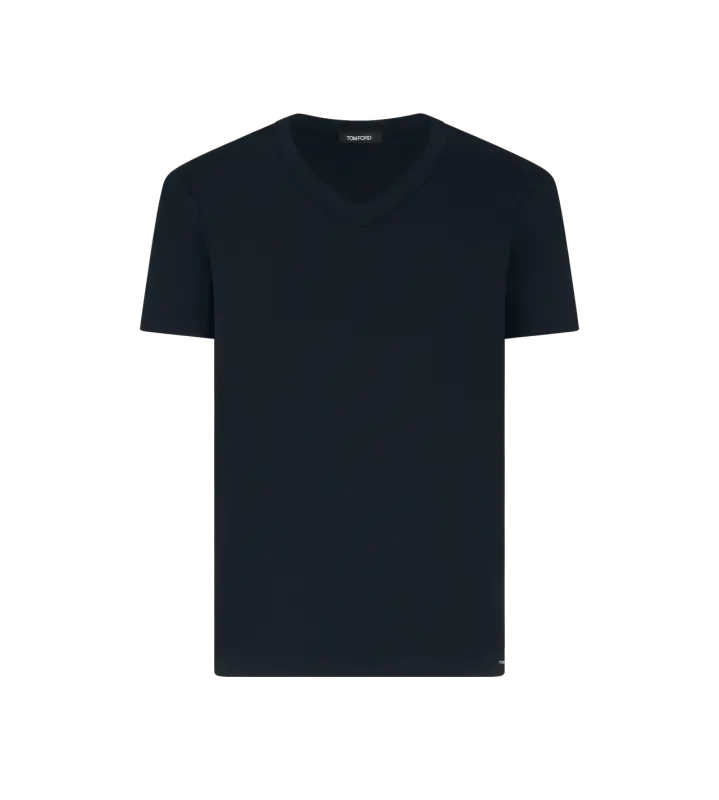 COTTON V-NECK T-SHIRT NAVY online