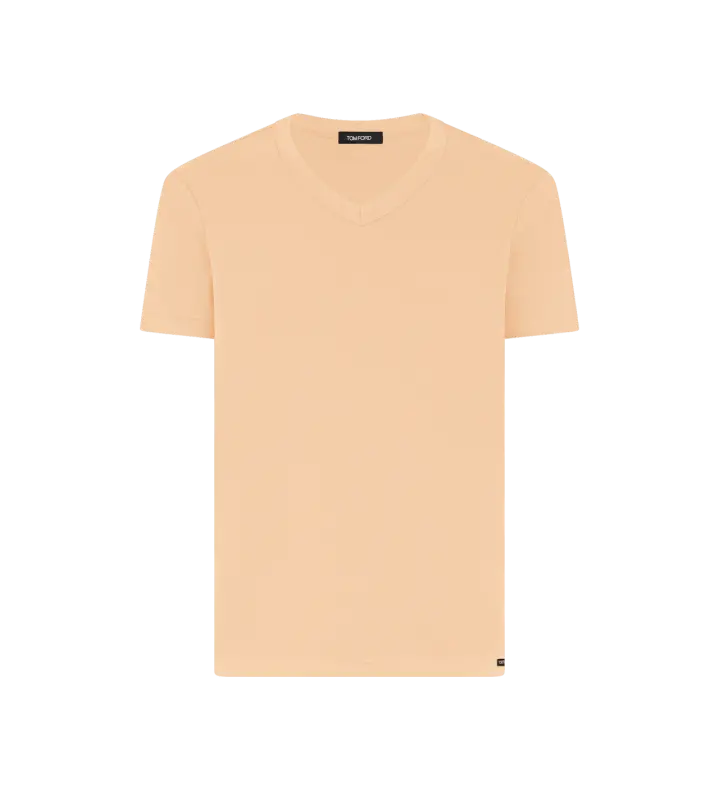 COTTON V-NECK T-SHIRT NUDE 1 online