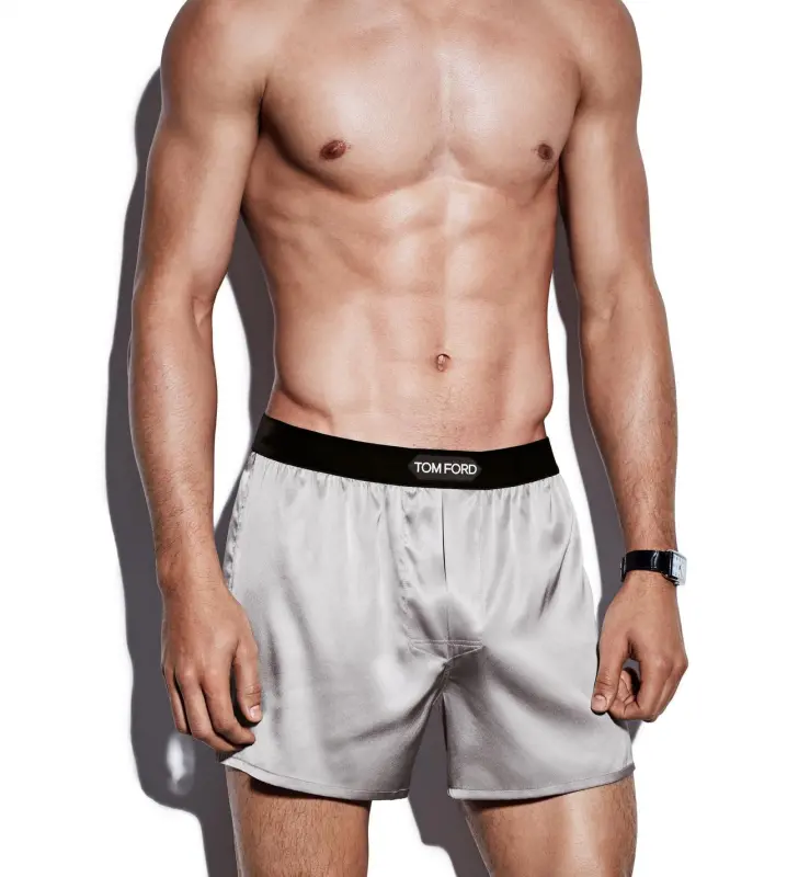 SILK BOXERS LIGHT GREY online