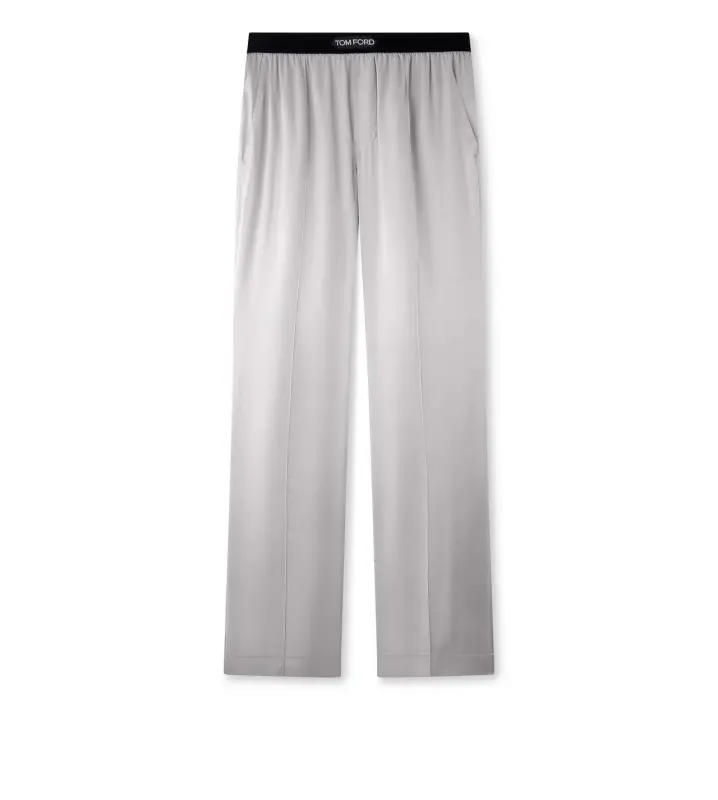 SILK PAJAMA PANTS LIGHT GREY online