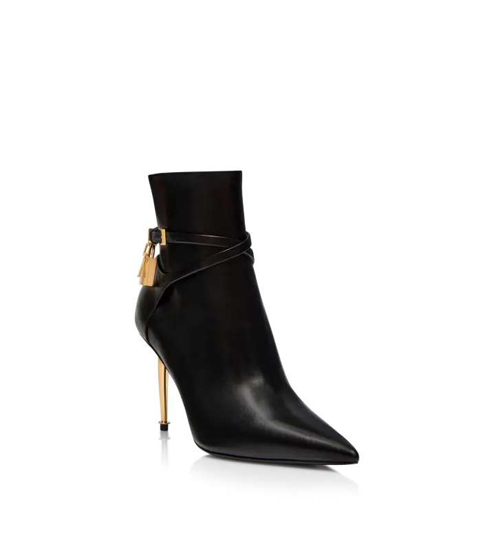 85MM LEATHER PADLOCK ANKLE BOOT BLACK online