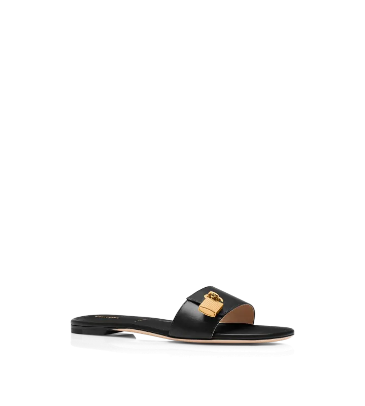 LEATHER PADLOCK SLIDE BLACK online