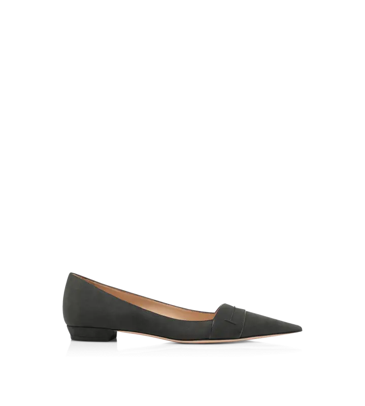 SUEDE LEATHER EVA BALLERINA DARK GREY online