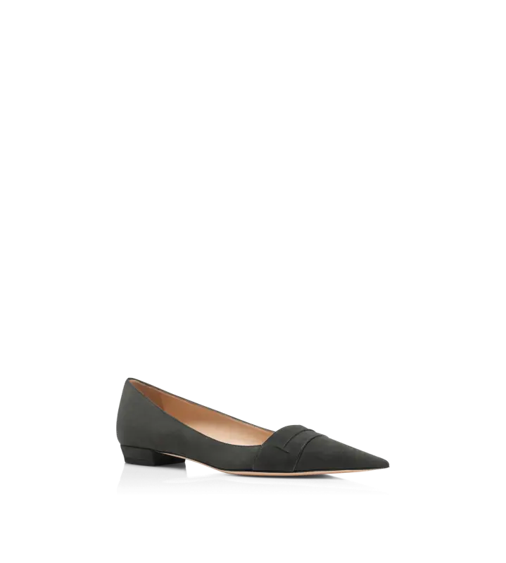 SUEDE LEATHER EVA BALLERINA DARK GREY online