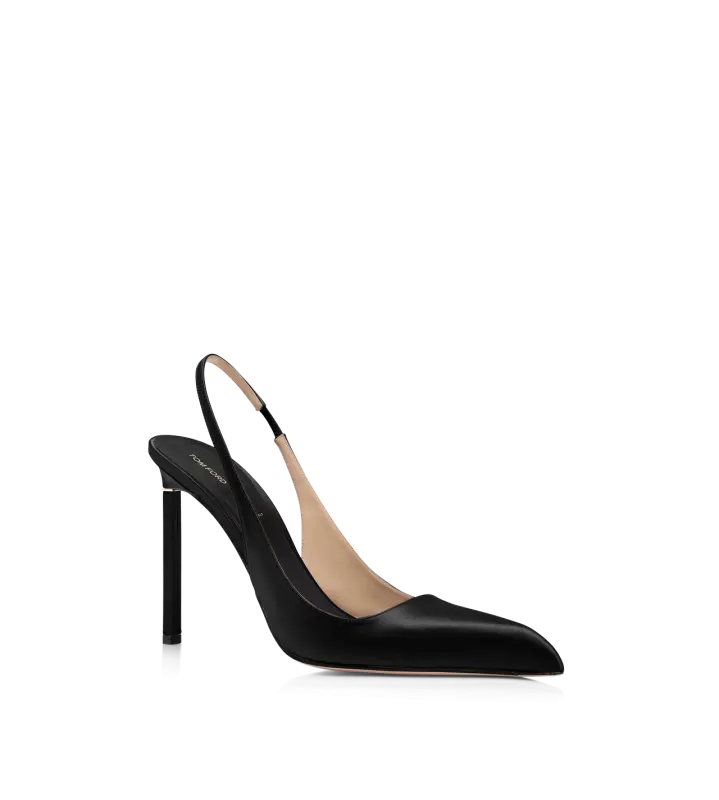 SATIN T SLINGBACK BLACK online