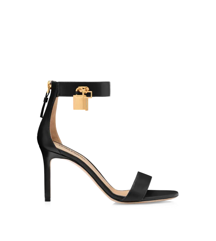 LEATHER PADLOCK SANDAL BLACK online